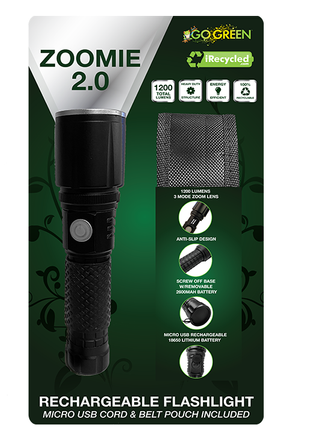 GoGreen Zoomie 2.0 Rechargeable Flashlight