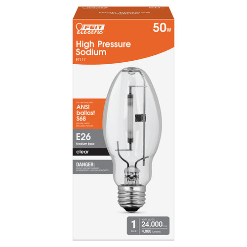 Feit Electric 50-Watt Warm White (2000K) ED17 Shape E26 Base High Pressure Sodium HID Light Bulb