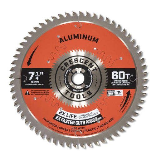 Crescent 7-1/4 x 60-Tooth Medium Aluminum Circular Saw Blade