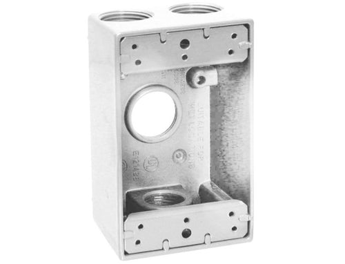 Teddico One Gang Outlet Box with 4 Threaded Outlets