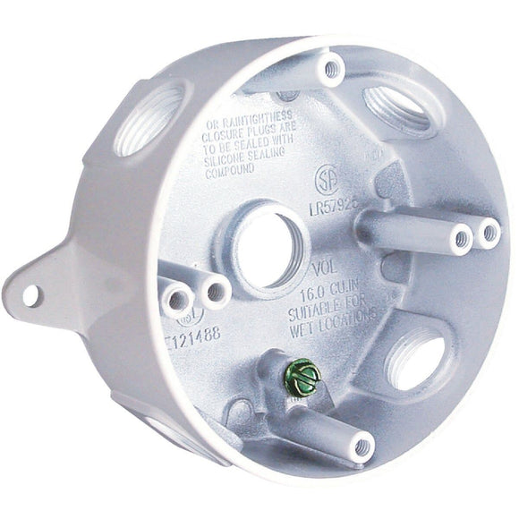 Teddico Round Outlet Box with 5 Threaded Outlets