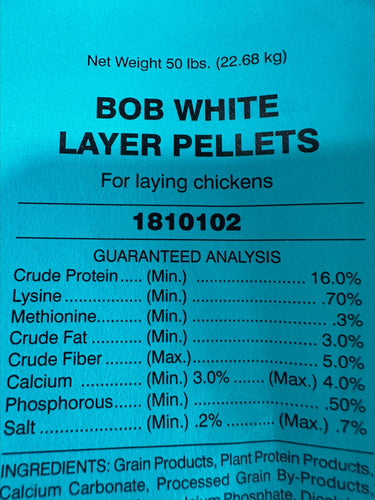 Bob White Quality Feeds Chicken Layer Pellet