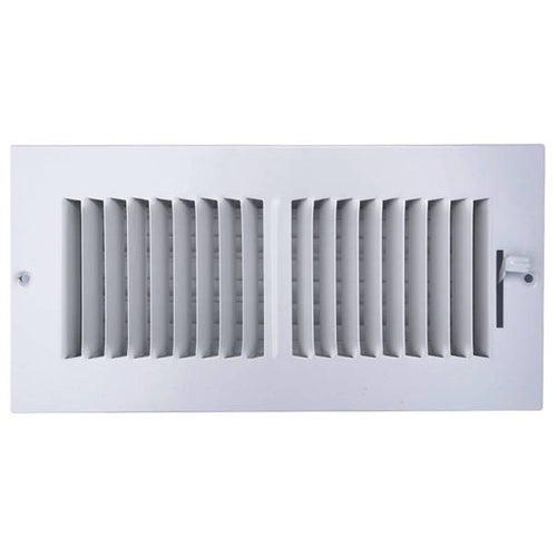 Breeze33 10 in x 4 in Wall/Ceiling Register 2-Way 1/2 in Spaced Fins White Steel