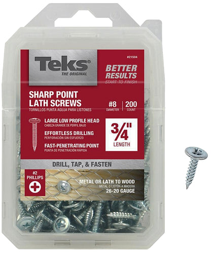 Teks Lath Screws Sharp Point