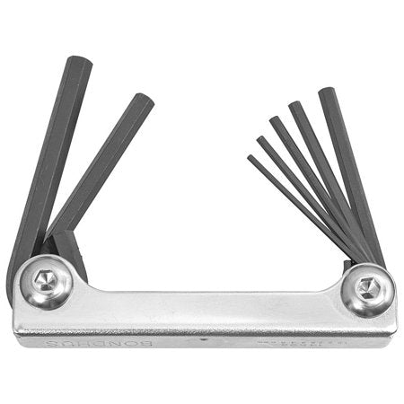 Bondhus Metal Handle Hex Tip 7 Piece Fold Up Tool with ProGuard Finish 1.5-6mm