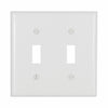 Eaton Cooper Wiring Toggle Wallplate, White 2 Gang