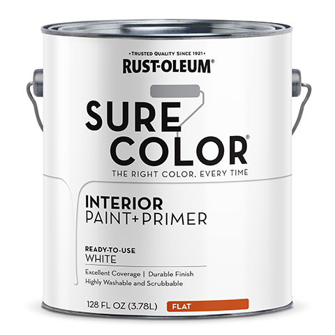 Rust-Oleum Sure Color Flat Interior Wall Paint Flat 1 Gallon Flat White