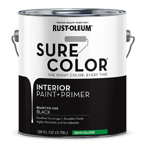 Rust-Oleum Sure Color Semi-Gloss Interior Wall Paint 1 Gallon Black